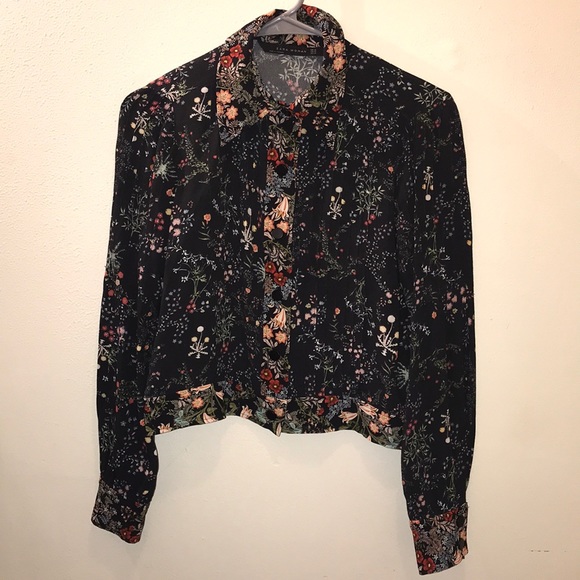 Zara woman button up blouse - Picture 1 of 4